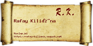 Rafay Kiliána névjegykártya